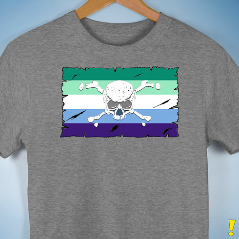 Gay Male Pride Pirate Flag Premium Unisex T-Shirt - Grey Heather